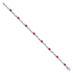 14k White Gold Diamond and Ruby Bracelet