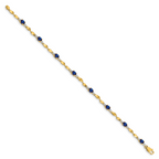 14k Diamond and Oval Sapphire Bracelet