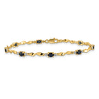 14k Diamond and Oval Sapphire Bracelet