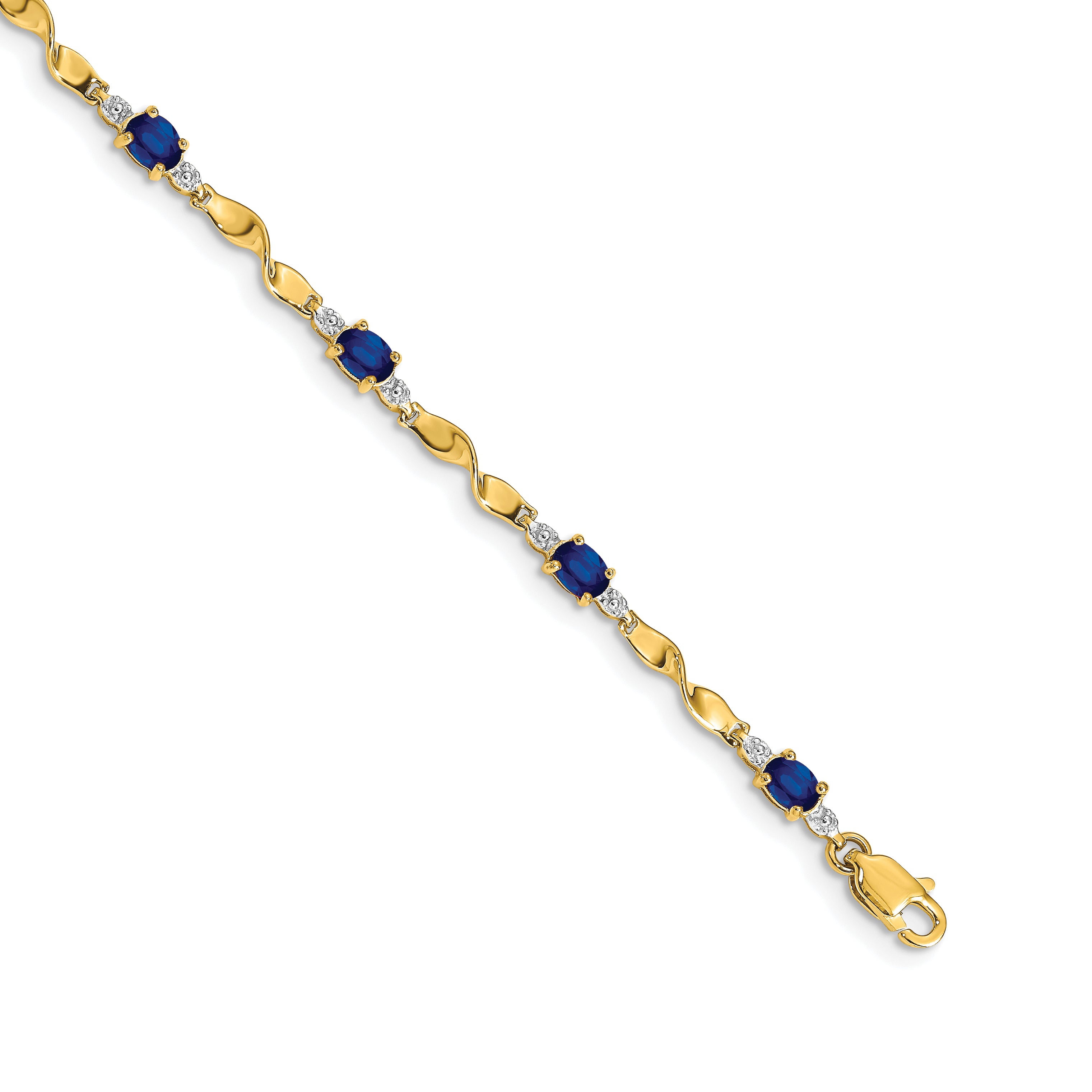 14k Diamond and Oval Sapphire Bracelet Main image