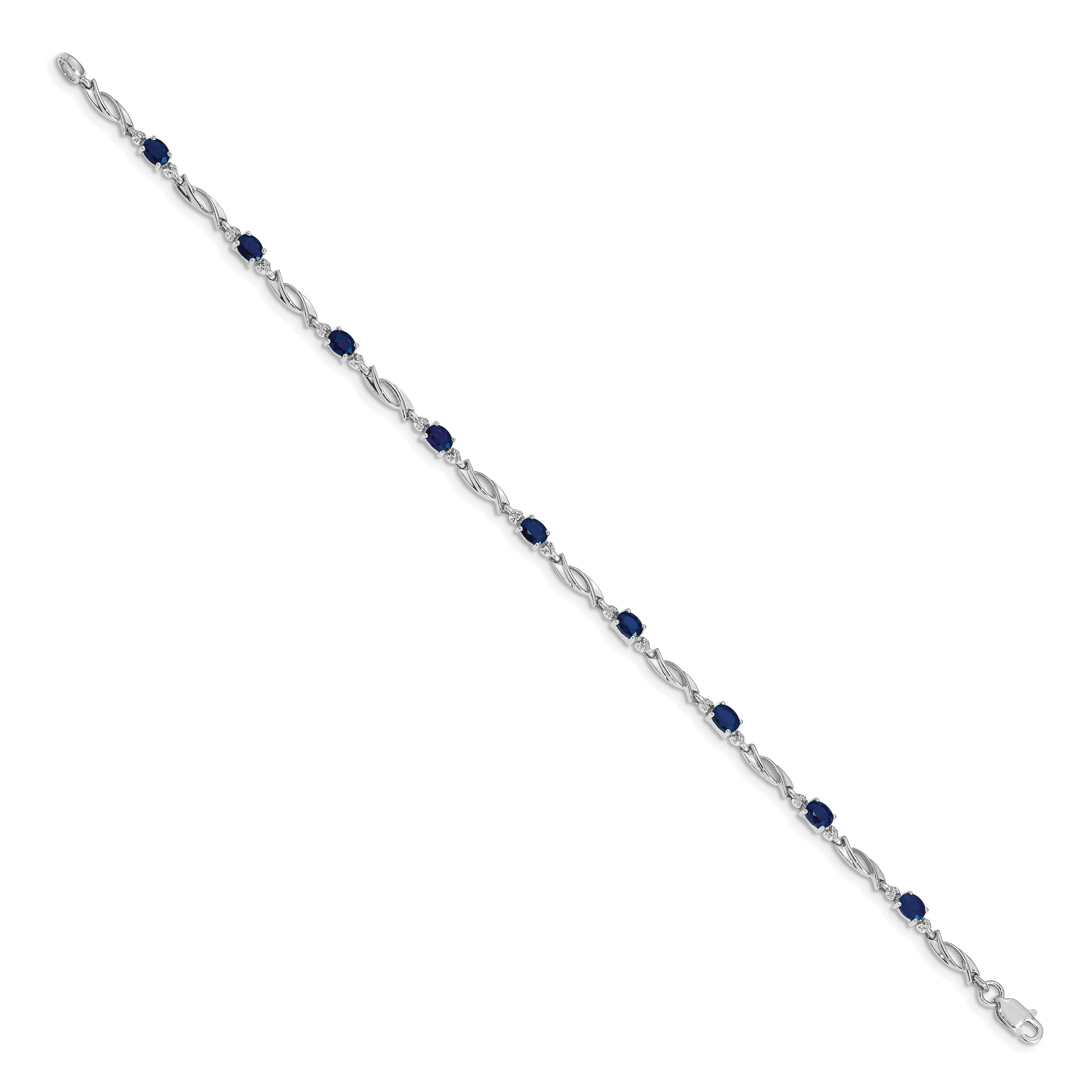 14k White Gold Diamond and Sapphire Bracelet
