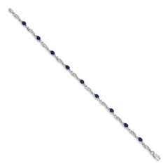 14k White Gold Diamond and Sapphire Bracelet