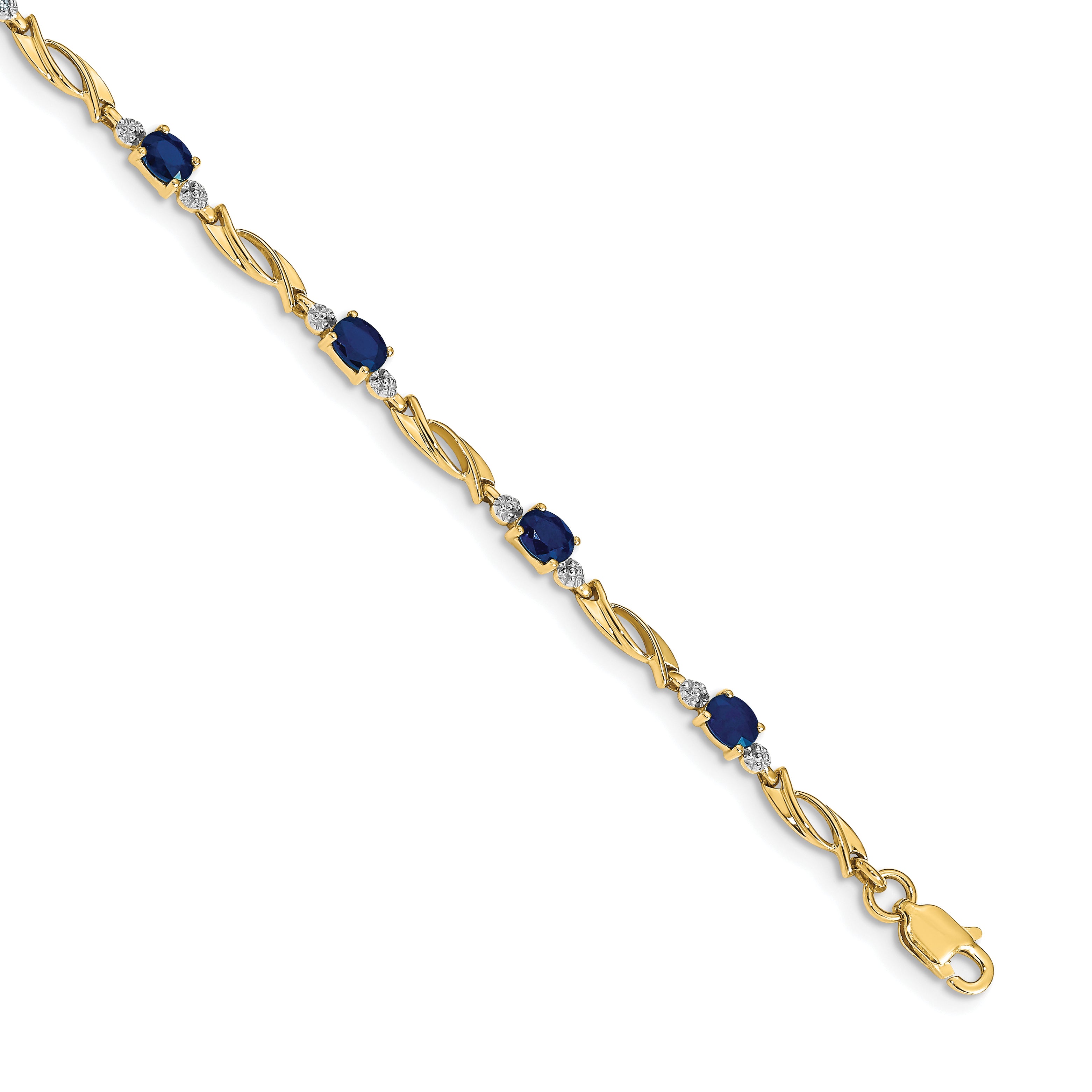 14k Diamond and Oval Sapphire Bracelet Main image