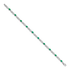 14k White Gold Diamond and Emerald Bracelet