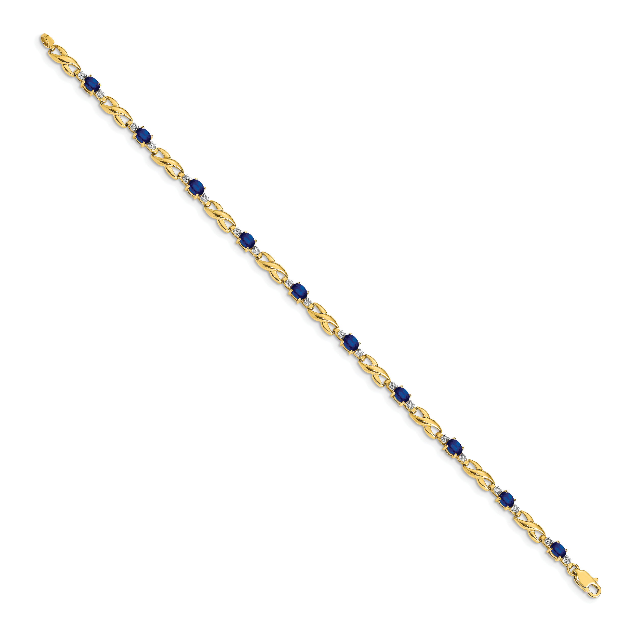 14k Diamond and Oval Sapphire Bracelet Secondary image
