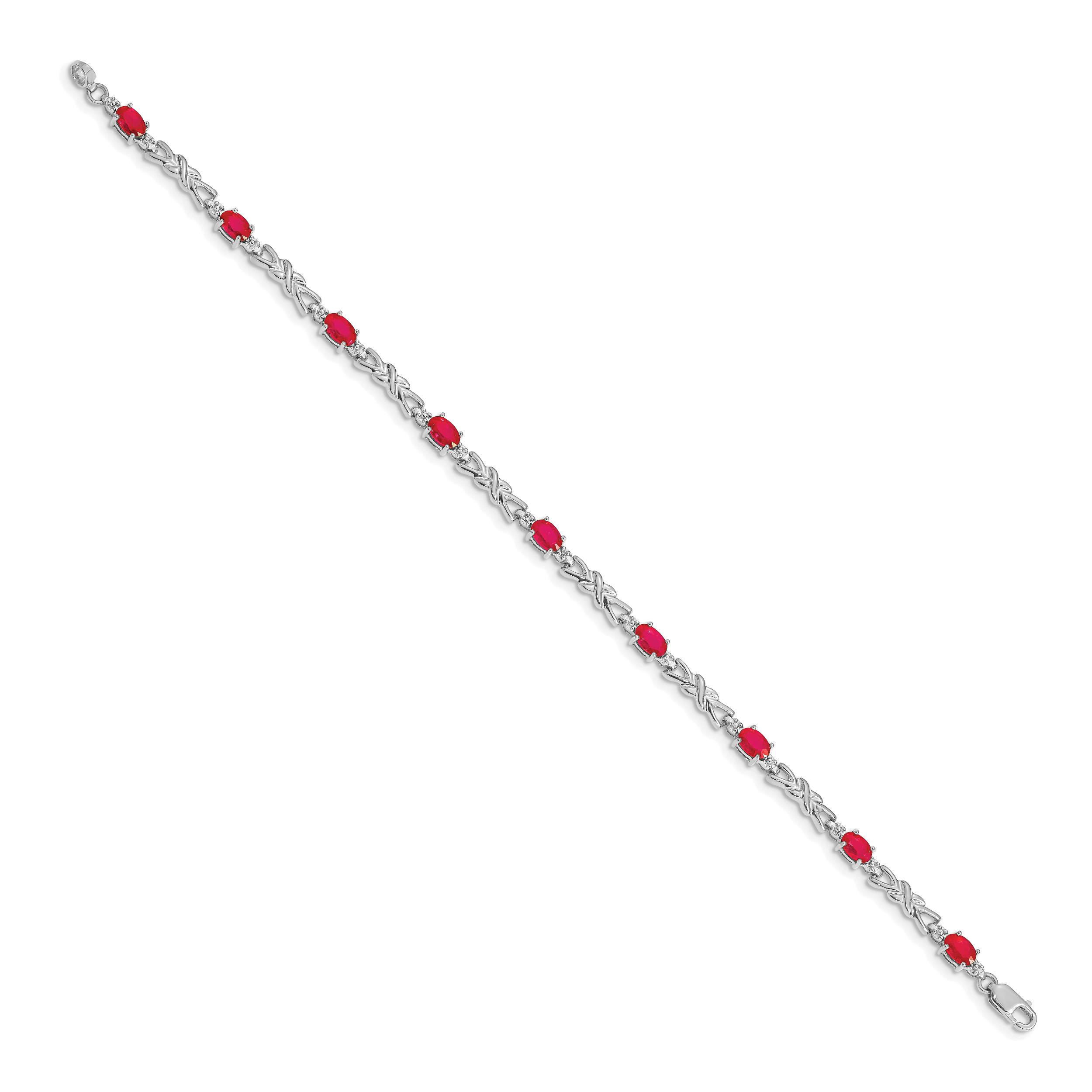 14k White Gold Diamond and Ruby Bracelet Secondary image