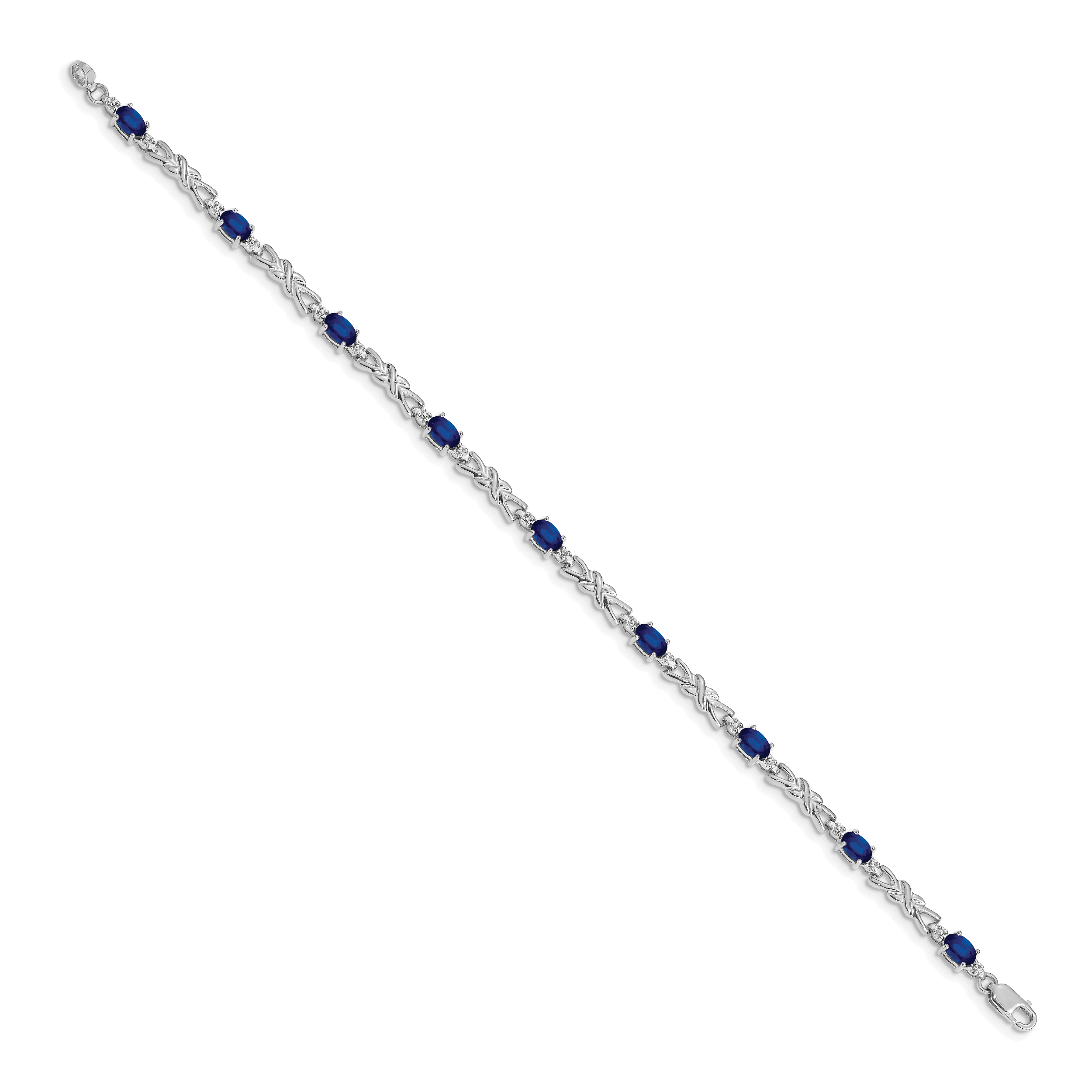 14k White Gold Diamond and Sapphire Bracelet Secondary image