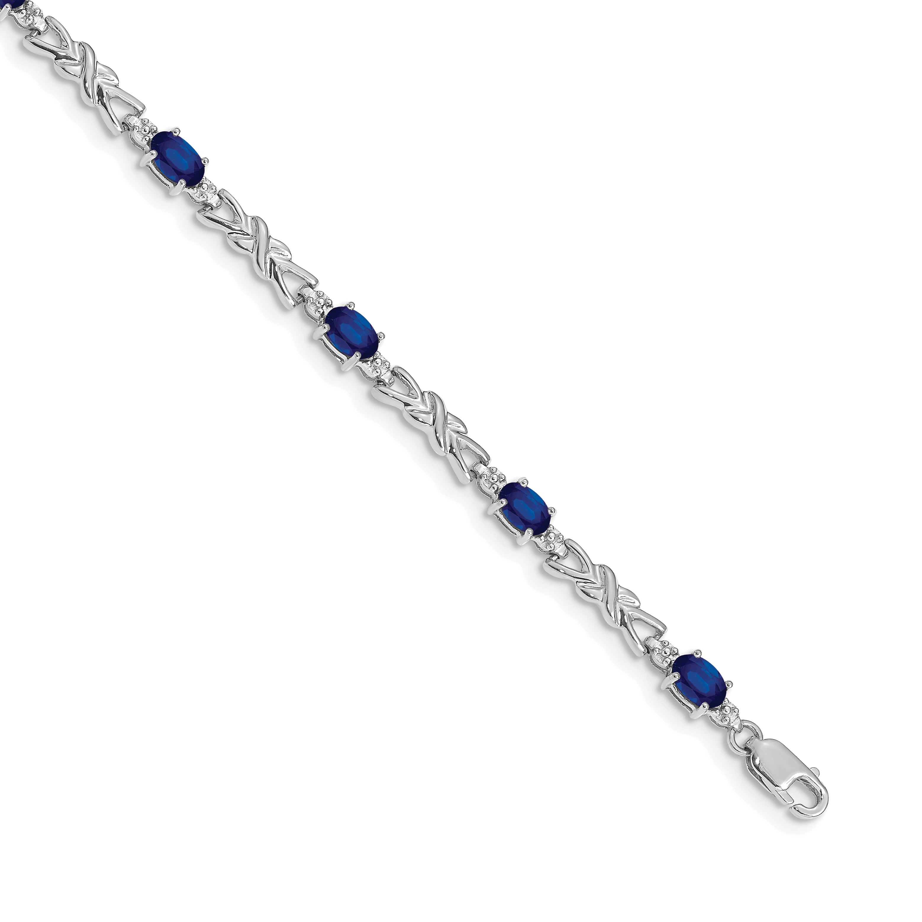 14k White Gold Diamond and Sapphire Bracelet Main image