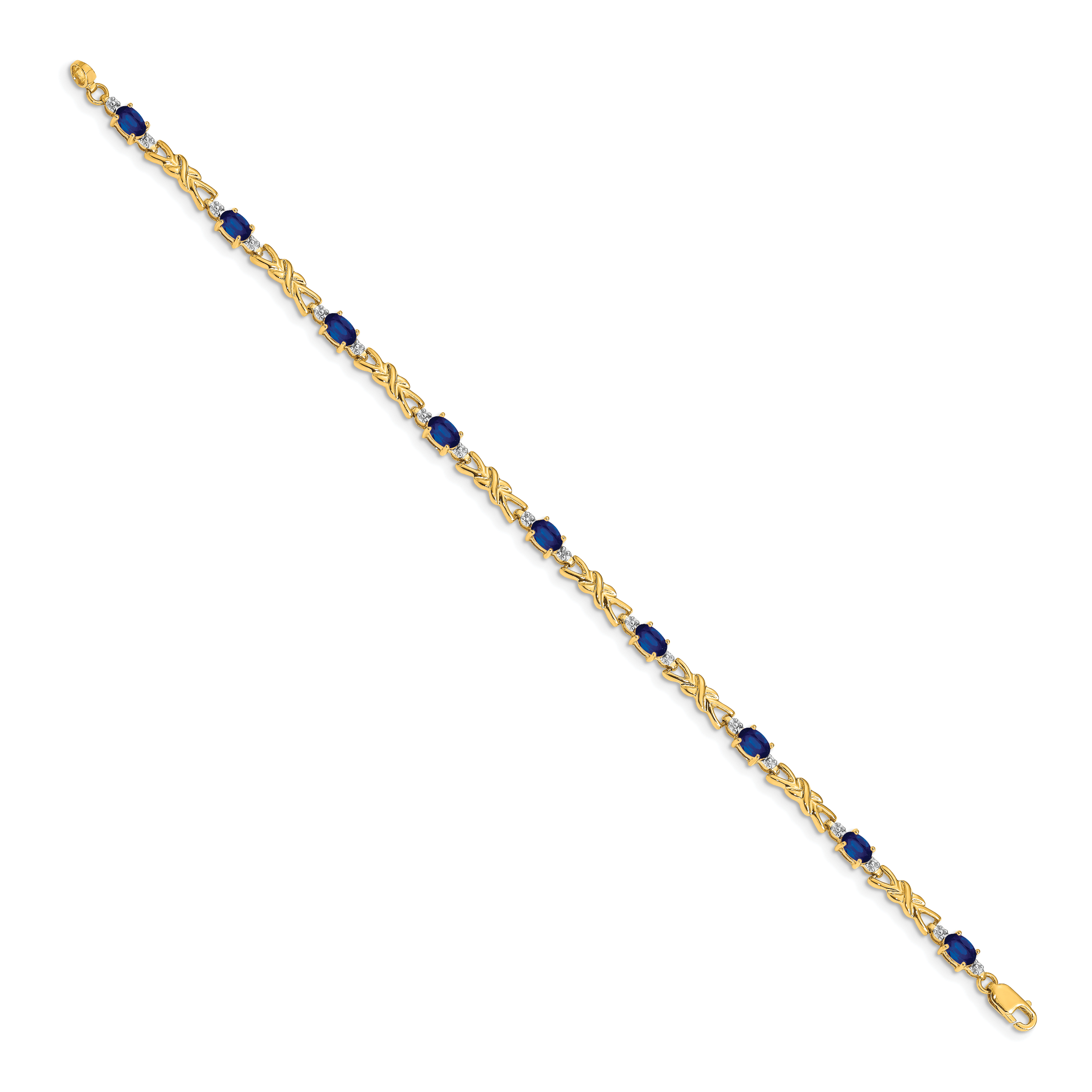 14k Diamond and Oval Sapphire Bracelet Secondary image