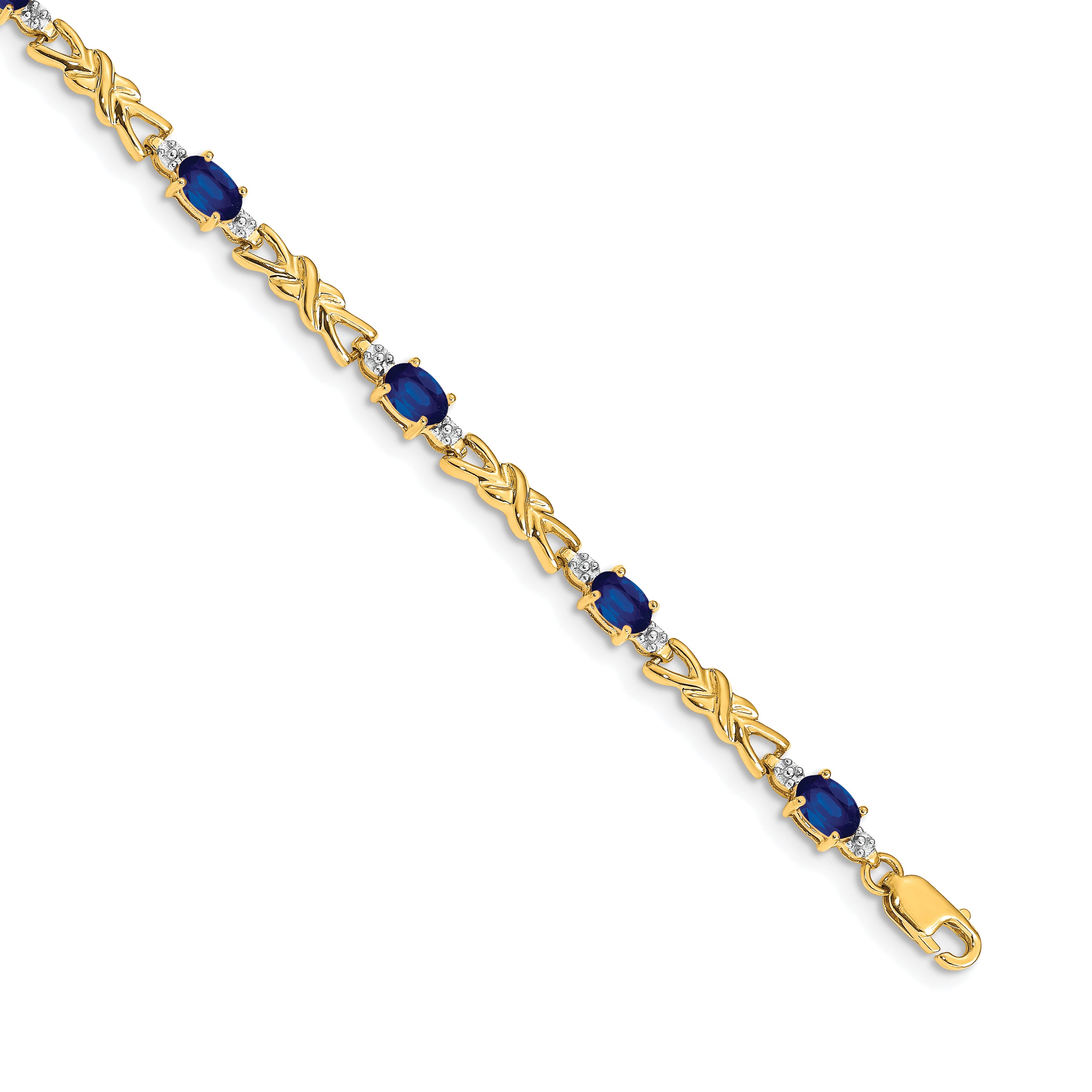 14k Diamond and Oval Sapphire Bracelet Main image