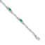 14k White Gold Diamond and Emerald Bracelet