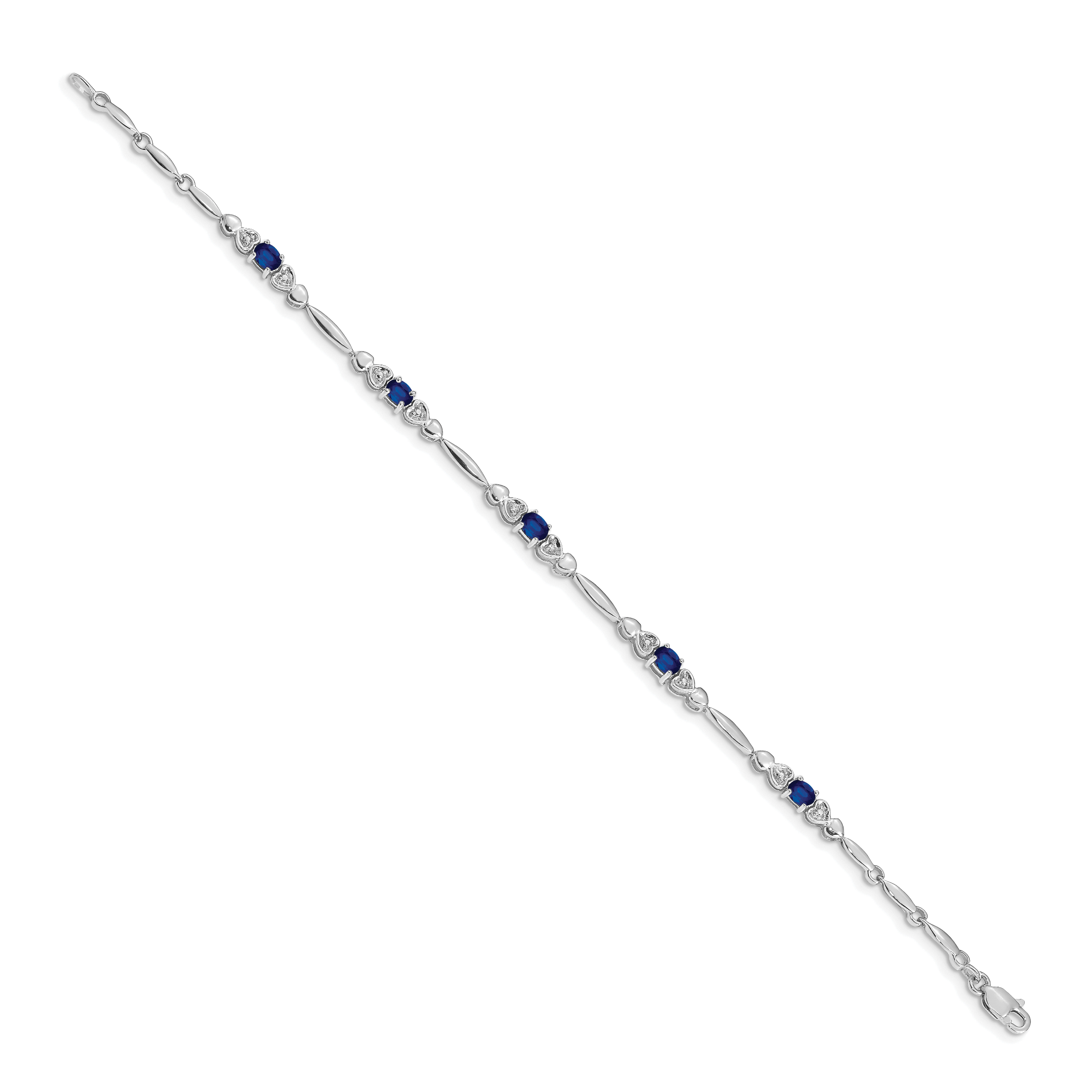 14k White Gold Diamond and Sapphire Bracelet Secondary image