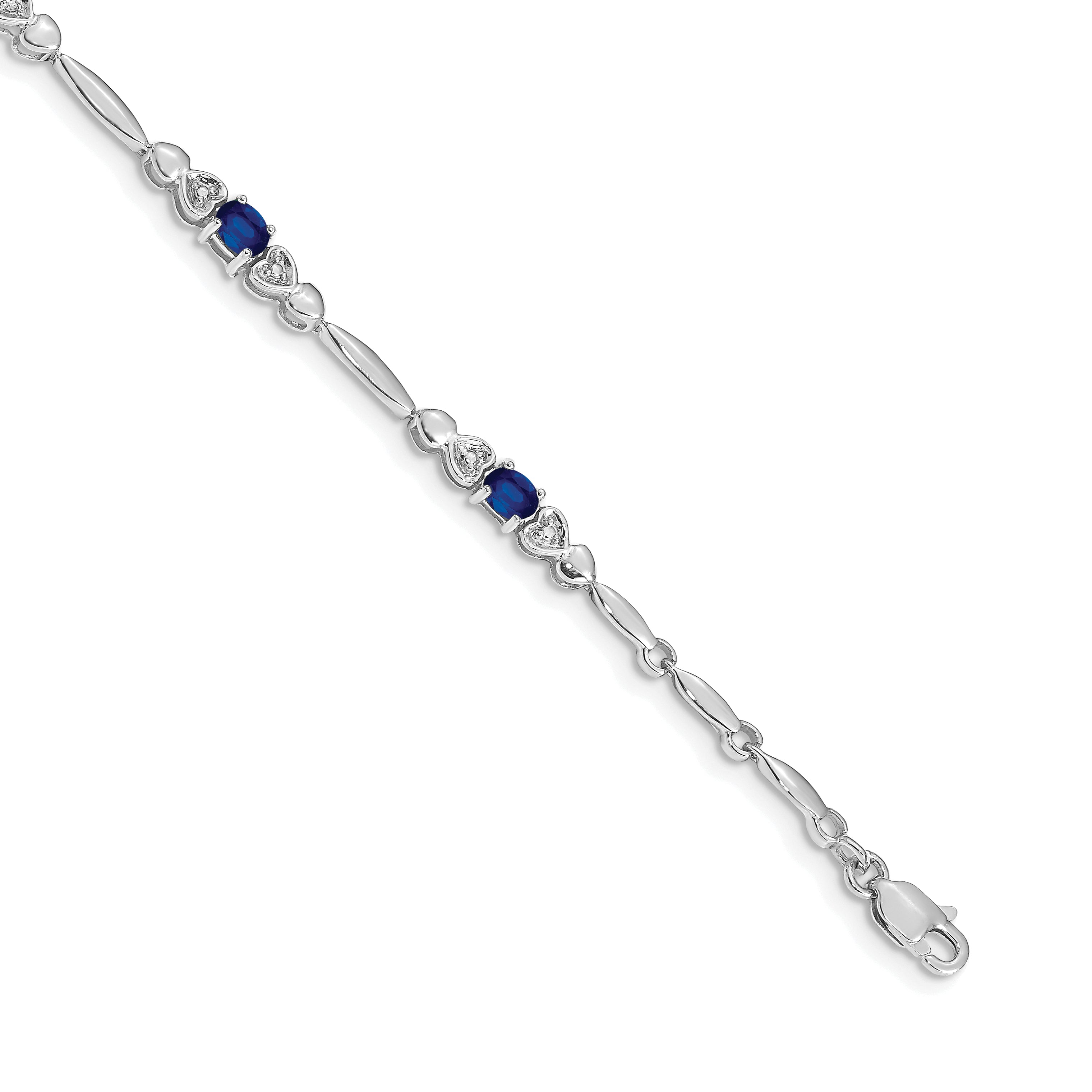 14k White Gold Diamond and Sapphire Bracelet Main image