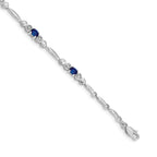 14k White Gold Diamond and Sapphire Bracelet