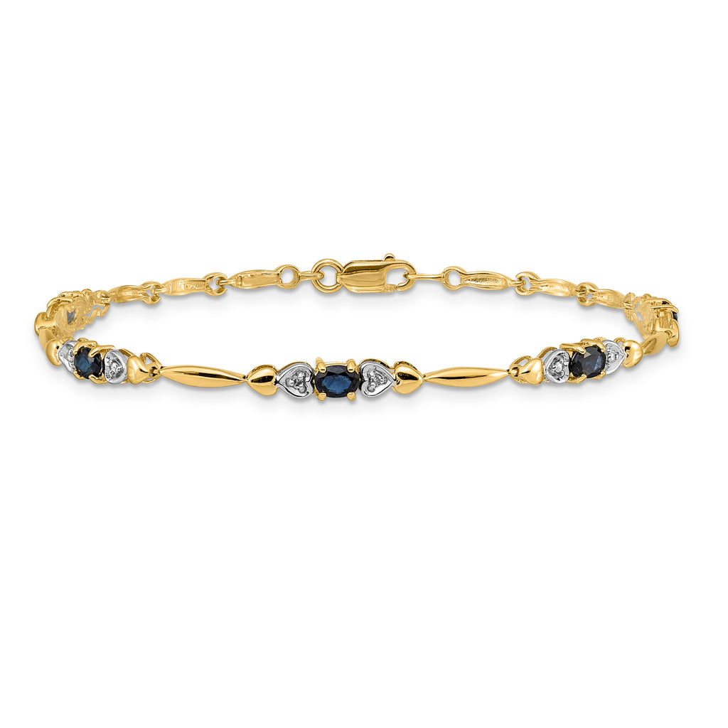 14k Diamond and Sapphire Bracelet