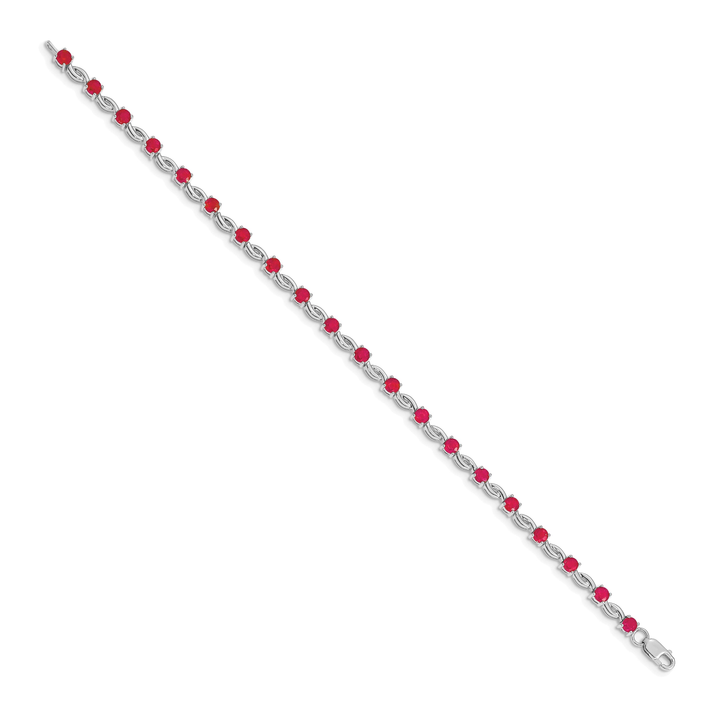 14k White Gold Ruby Bracelet