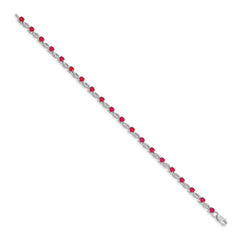 14k White Gold Ruby Bracelet