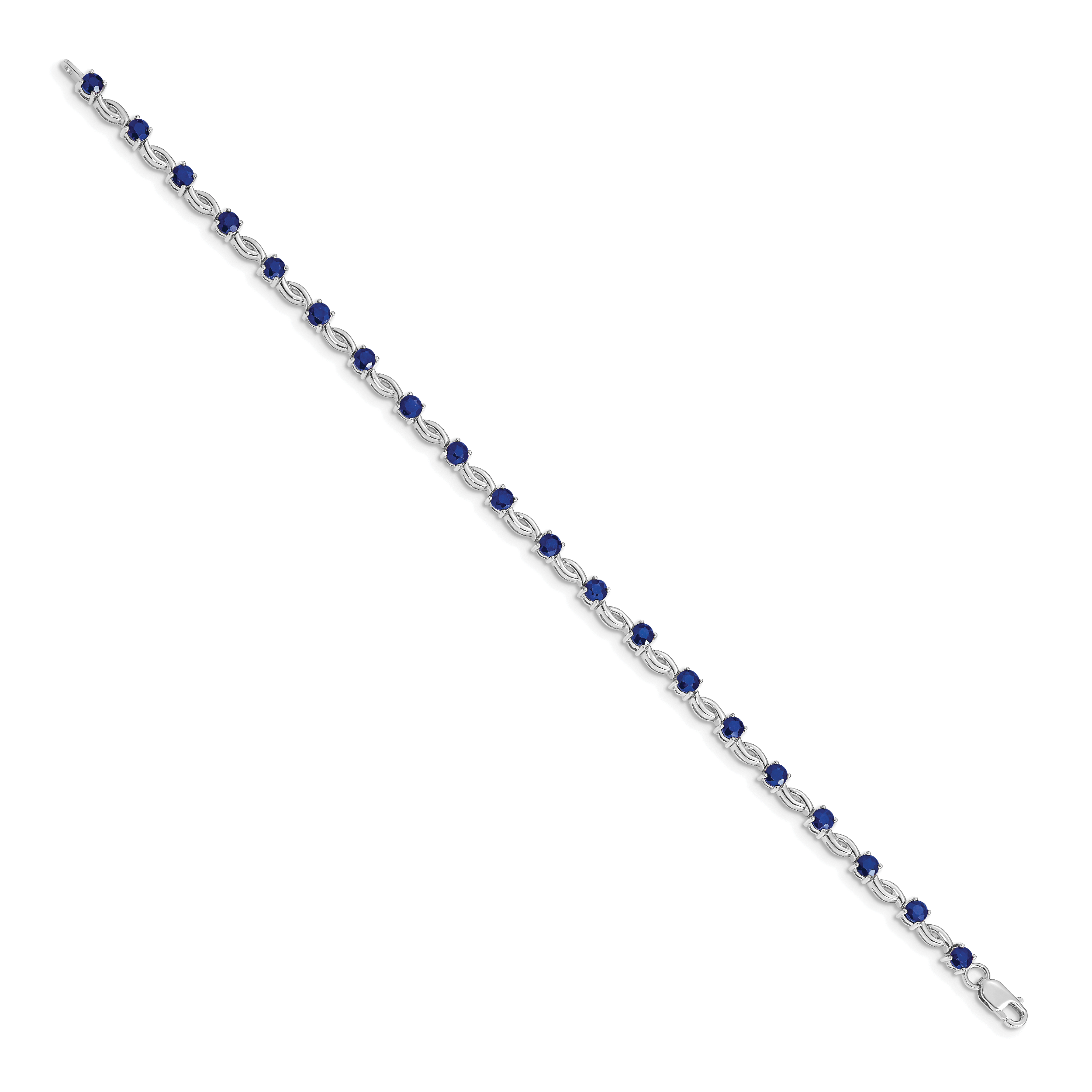 14k White Gold Sapphire Bracelet
