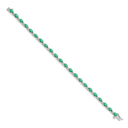 14k White Gold Diamond and Emerald Bracelet