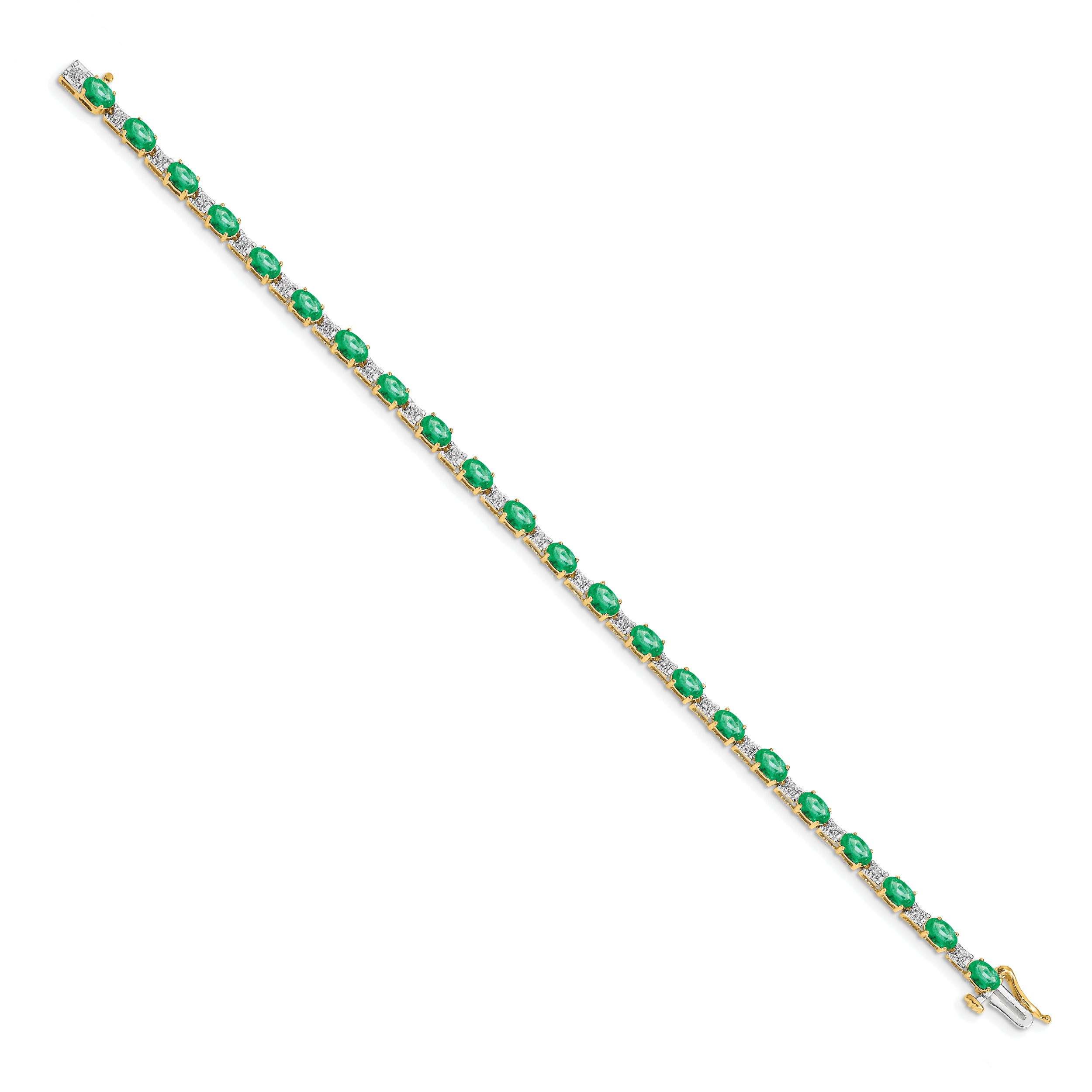 14k Diamond and Emerald Bracelet