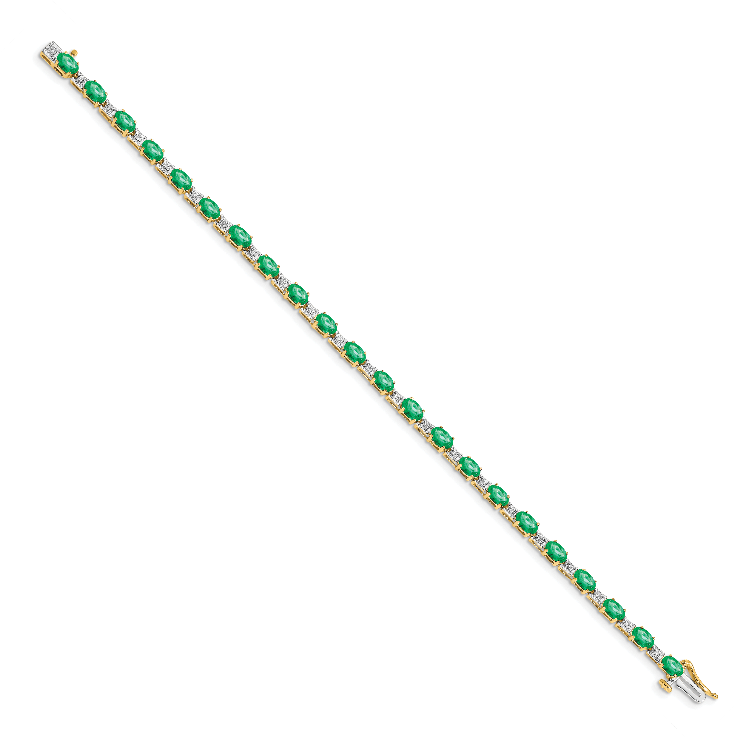 14k Diamond and Emerald Bracelet Secondary image