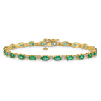 14k Diamond and Emerald Bracelet
