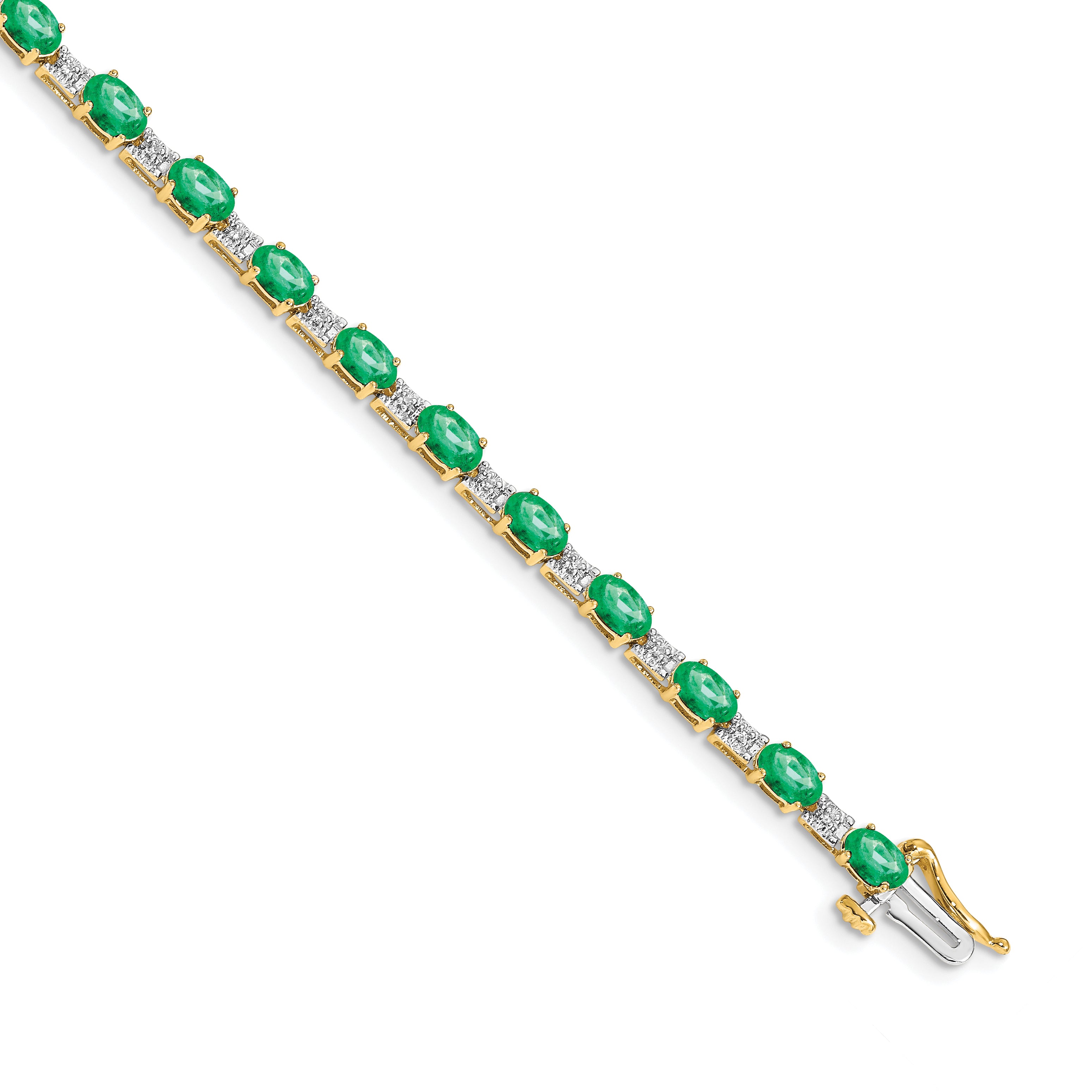 14k Diamond and Emerald Bracelet Main image