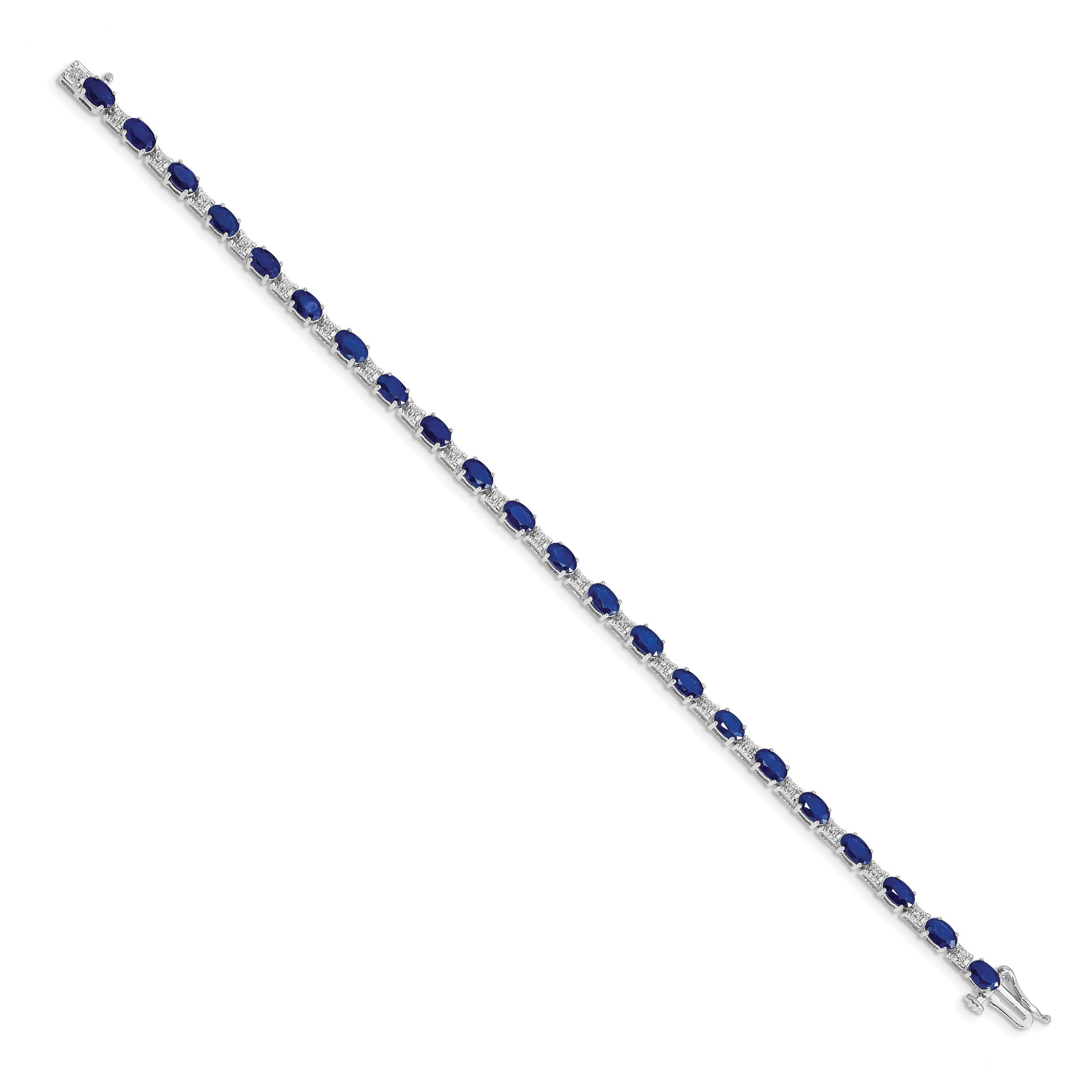 14k White Gold Diamond and Sapphire Bracelet Secondary image