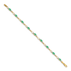 14k Open-Link Diamond/Emerald Bracelet