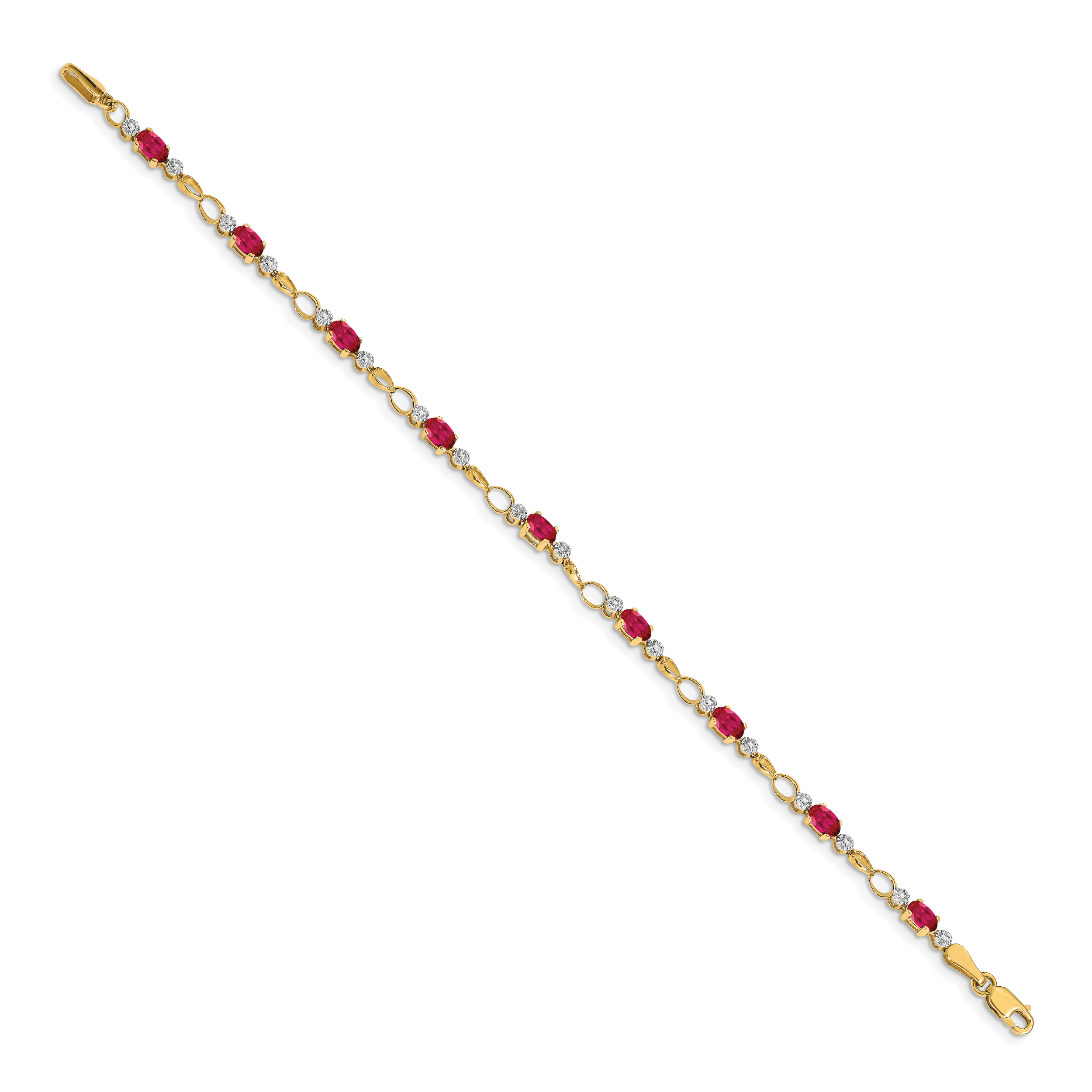 14k Completed Open-Link Diamond/Ruby Bracelet Secondary image