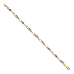 14k Open-Link Diamond/Tanzanite Bracelet