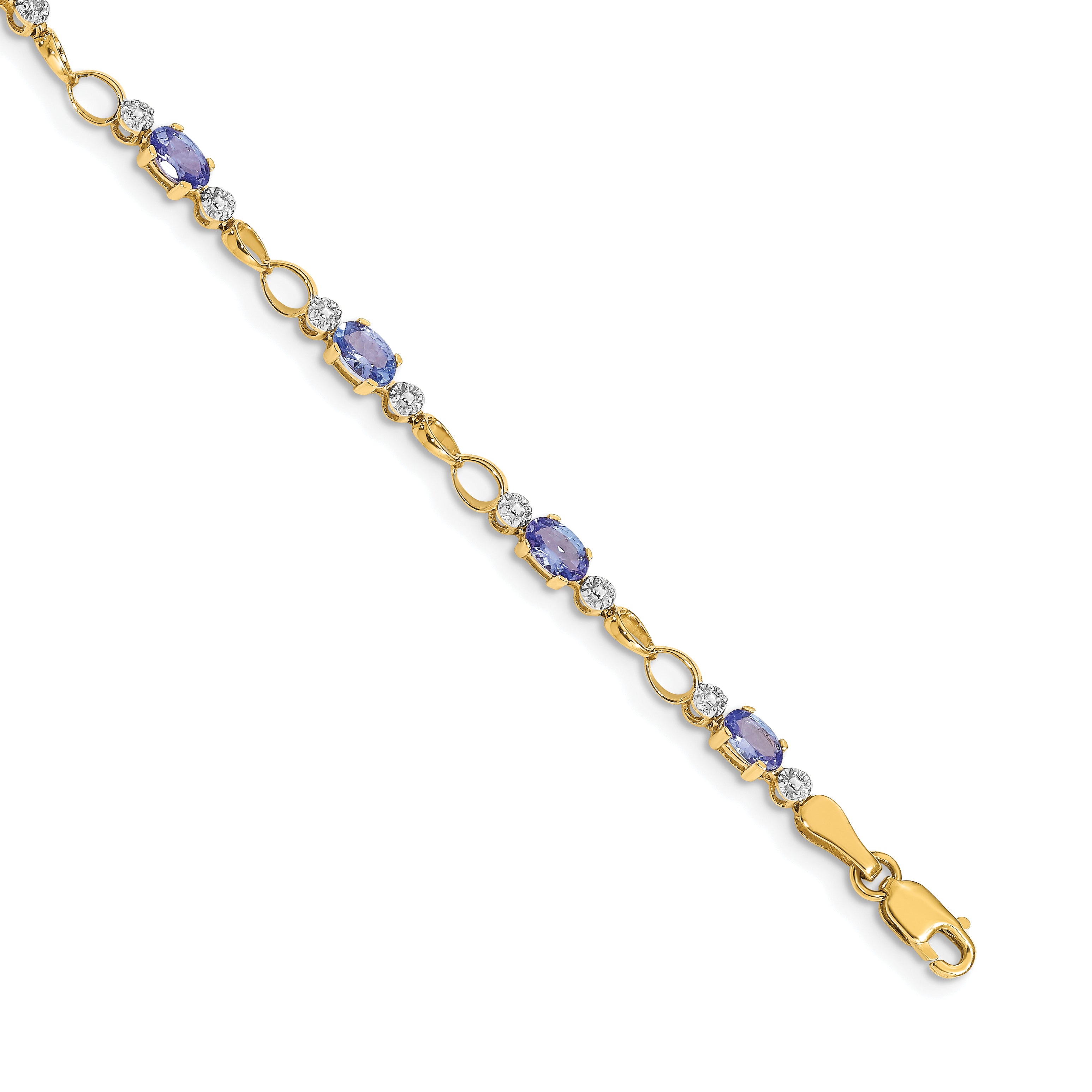 14k Open-Link Diamond/Tanzanite Bracelet Main image