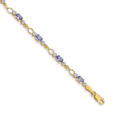 14k Open-Link Diamond/Tanzanite Bracelet