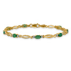 14k Diamond and Emerald Bracelet