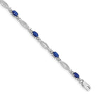 14k White Gold Diamond and Sapphire Bracelet