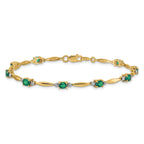14k Diamond and Oval Emerald Bracelet