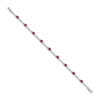 14k White Gold Diamond and Ruby Bracelet