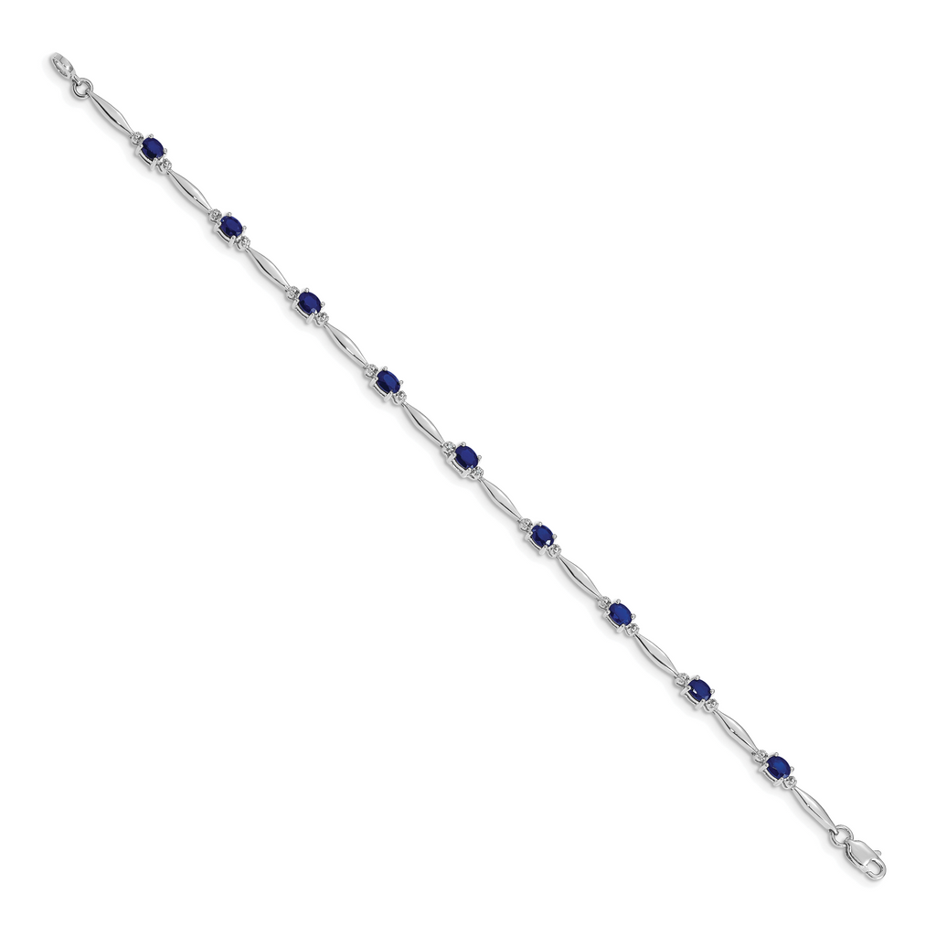 14k White Gold Diamond and Sapphire Bracelet