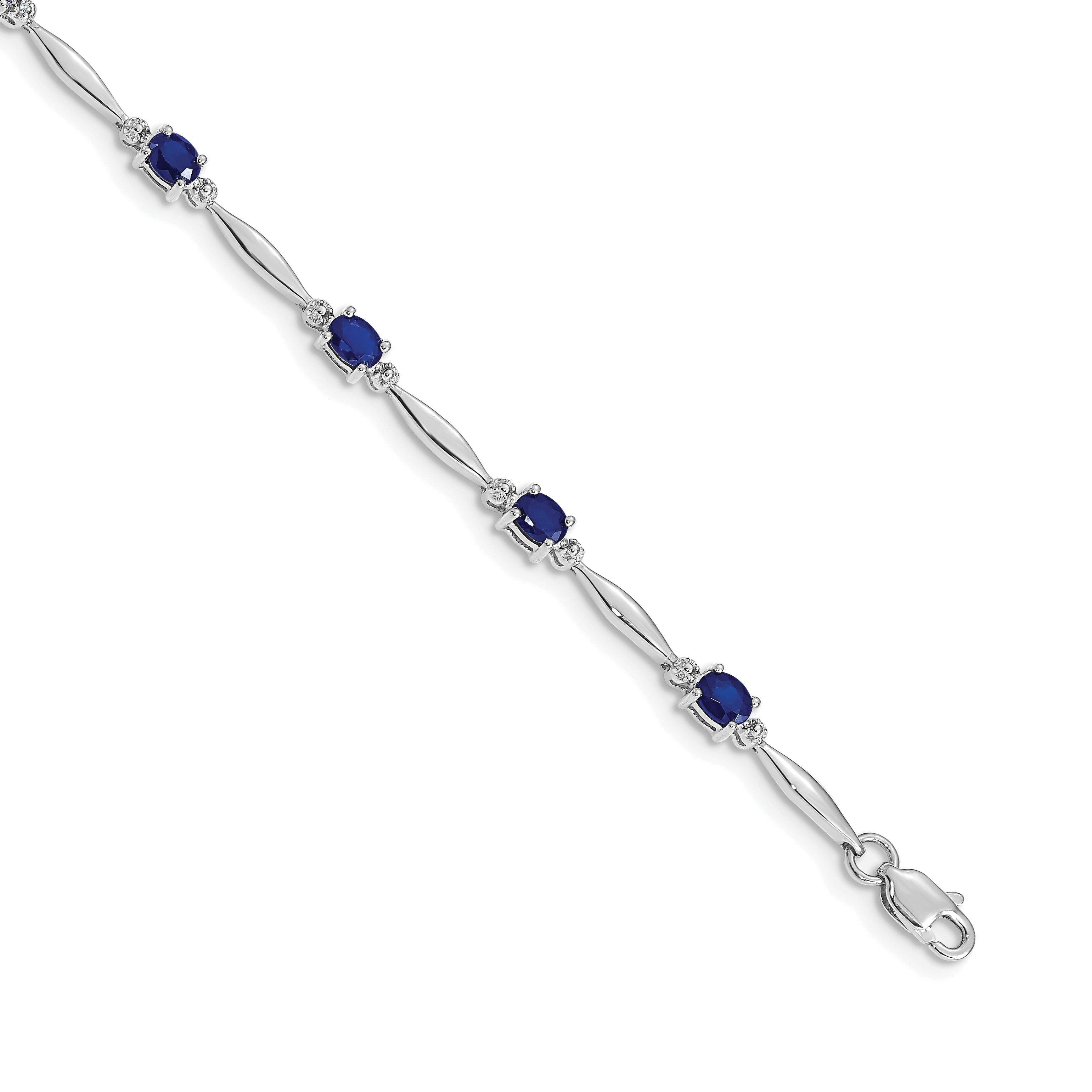 14k White Gold Diamond and Sapphire Bracelet Main image