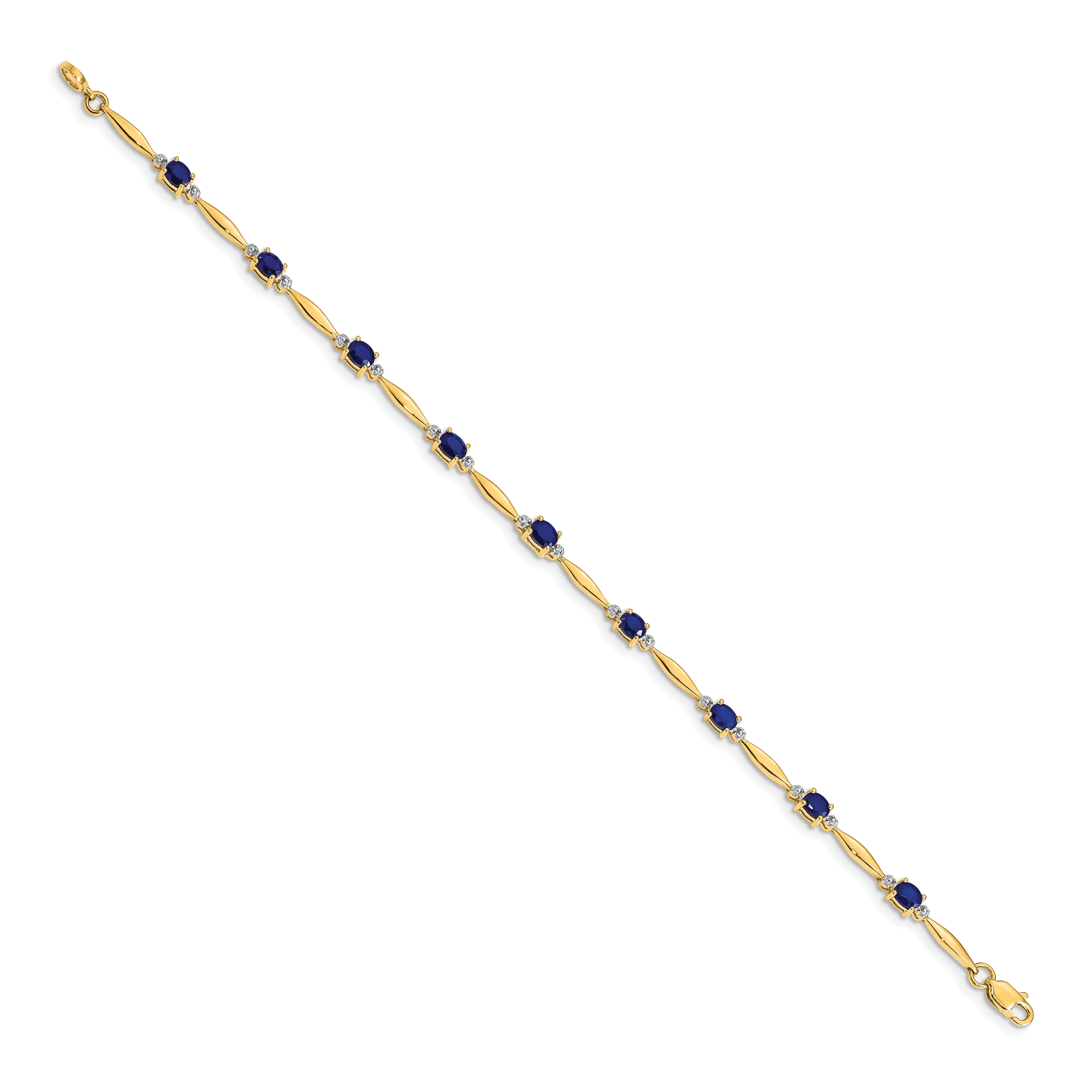 14k Diamond and Oval Sapphire Bracelet Secondary image