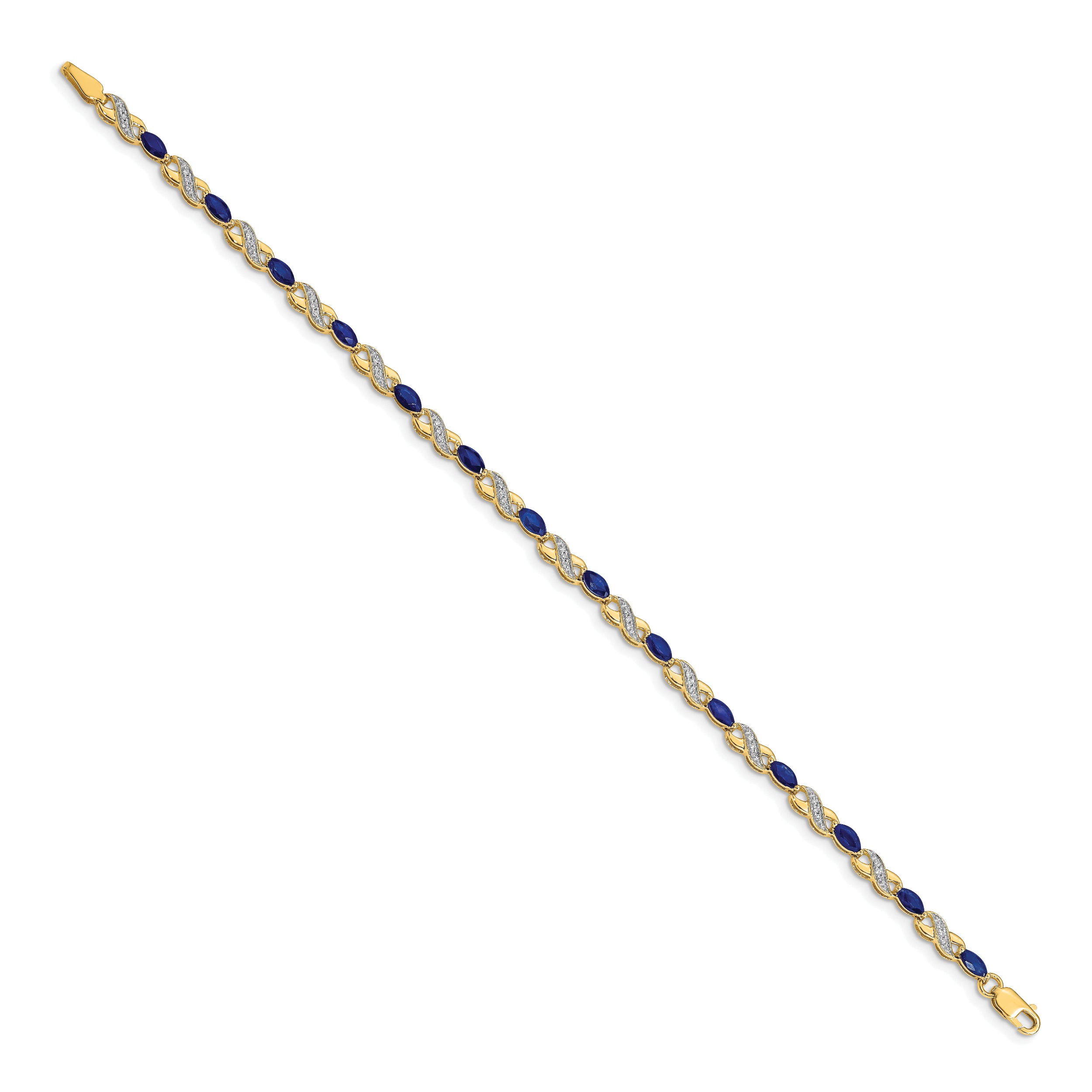 10k Diamond and Sapphire Infinity Bracelet