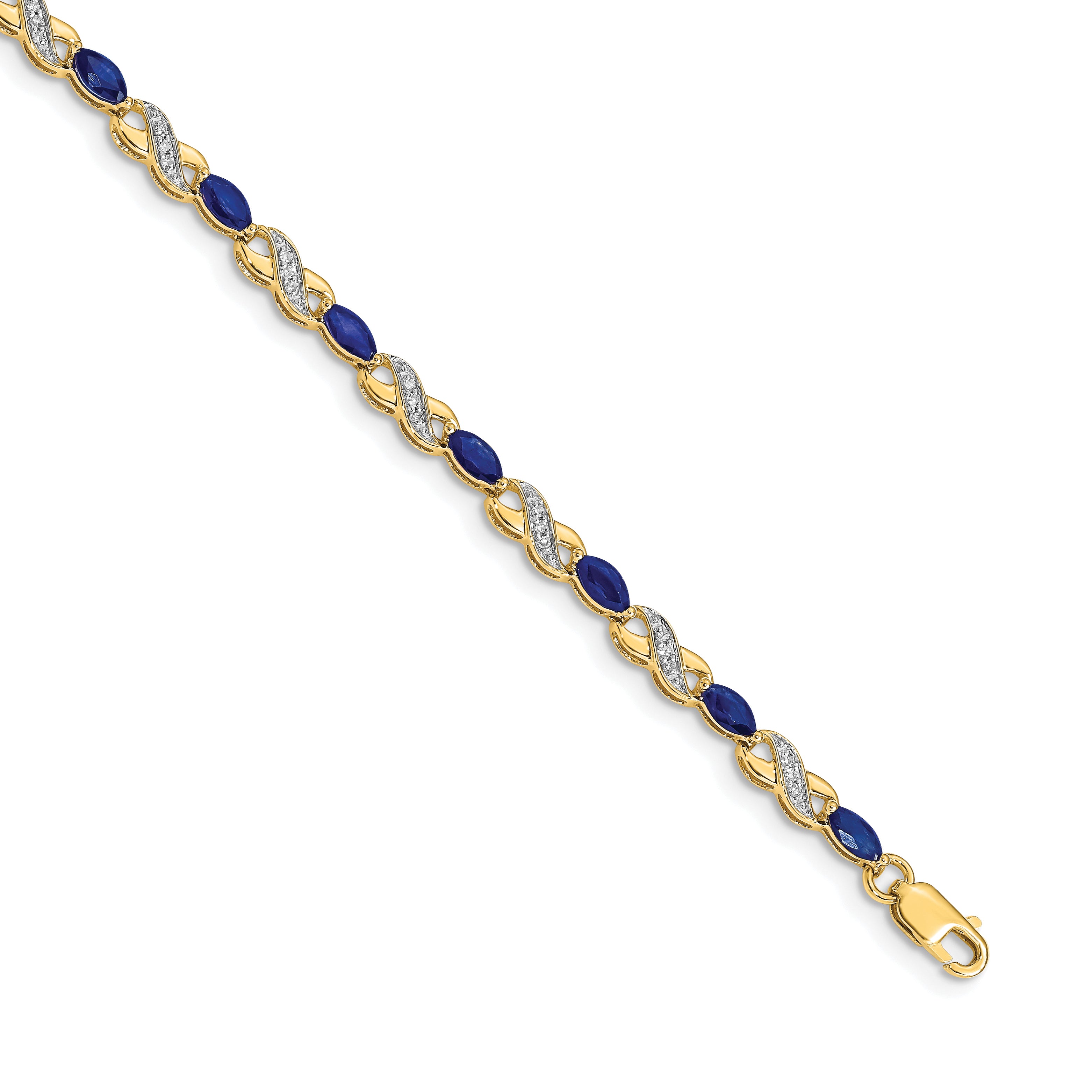 14k Diamond and Sapphire Infinity Bracelet Main image