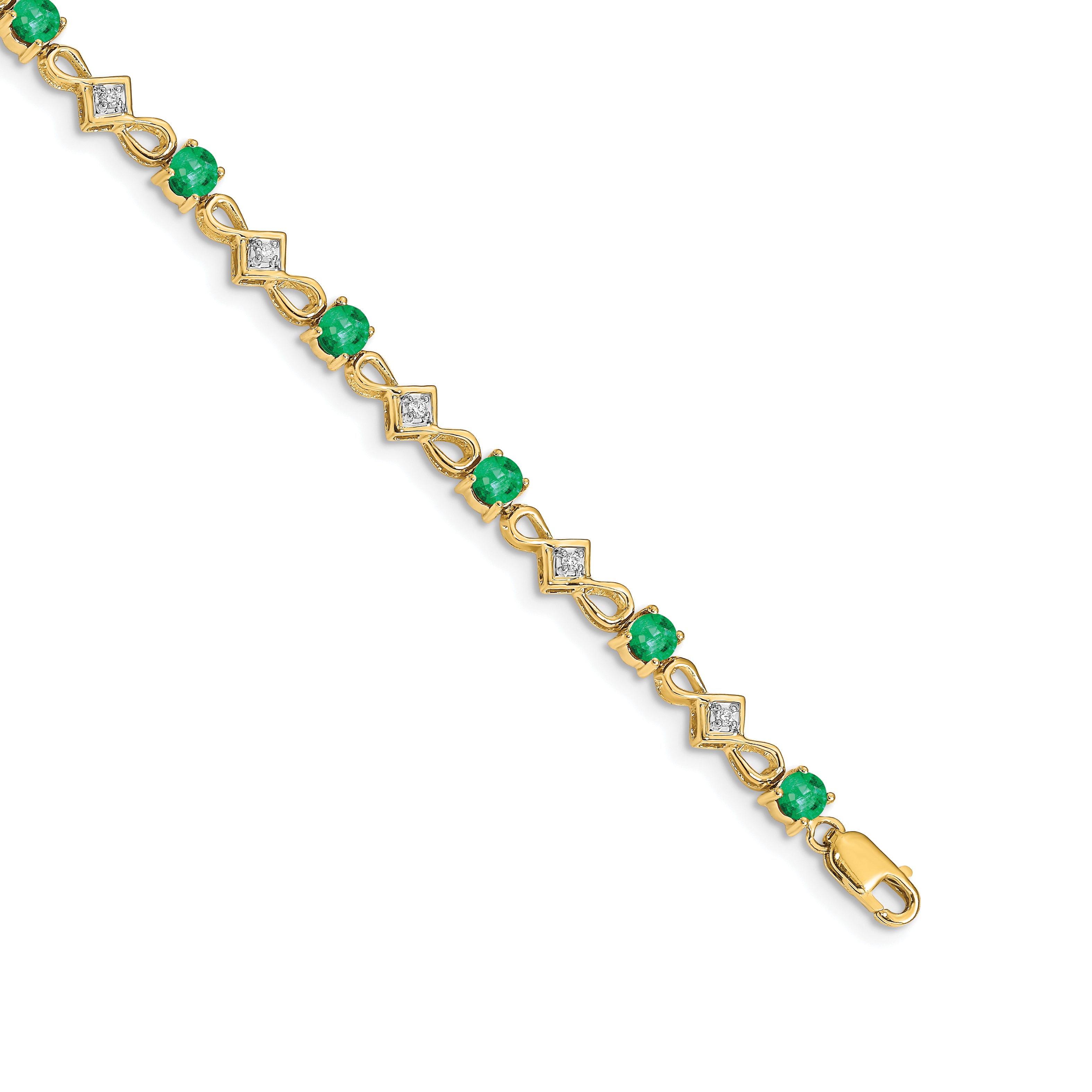 14k Diamond and Emerald Bracelet Main image