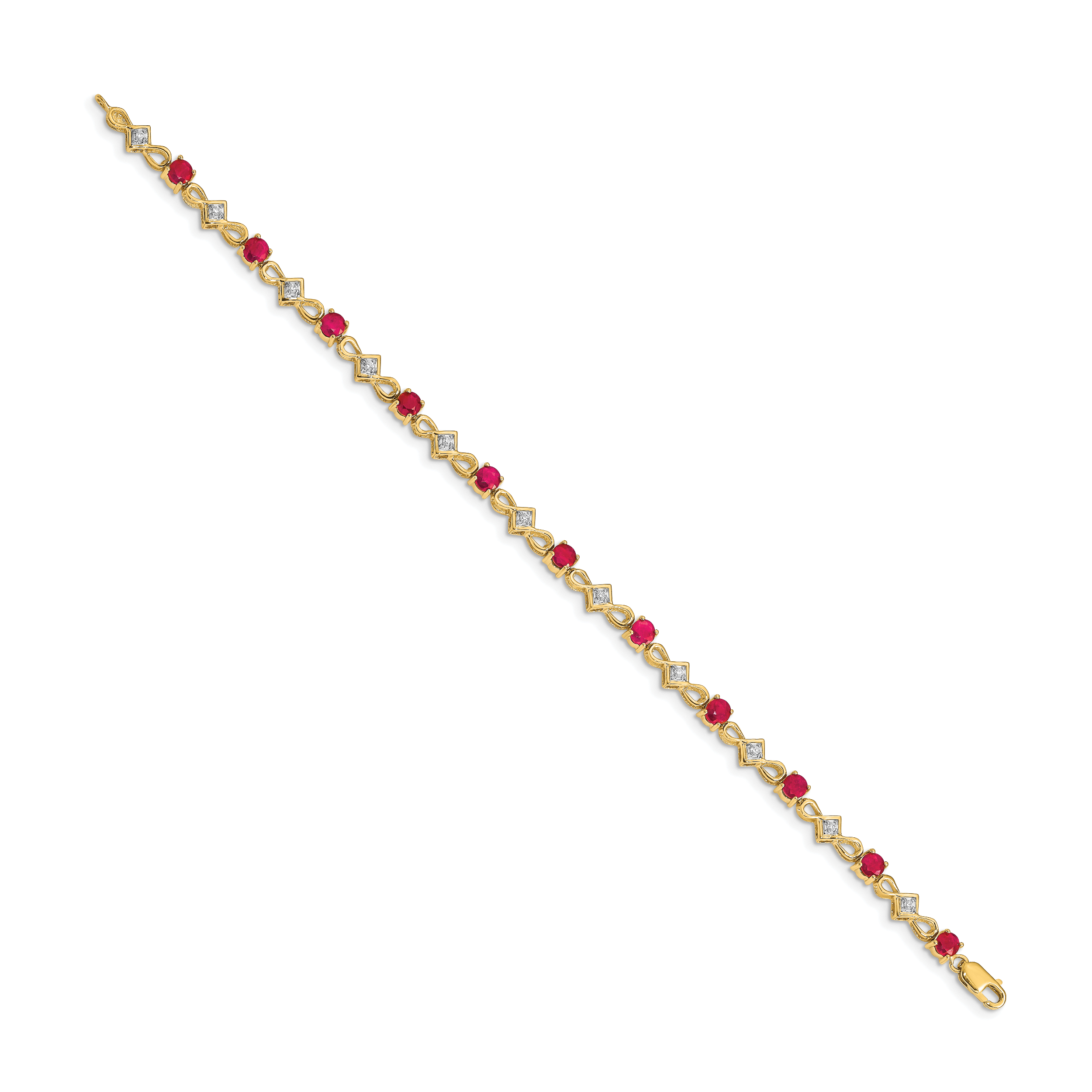 14k Diamond and Ruby Bracelet Secondary image