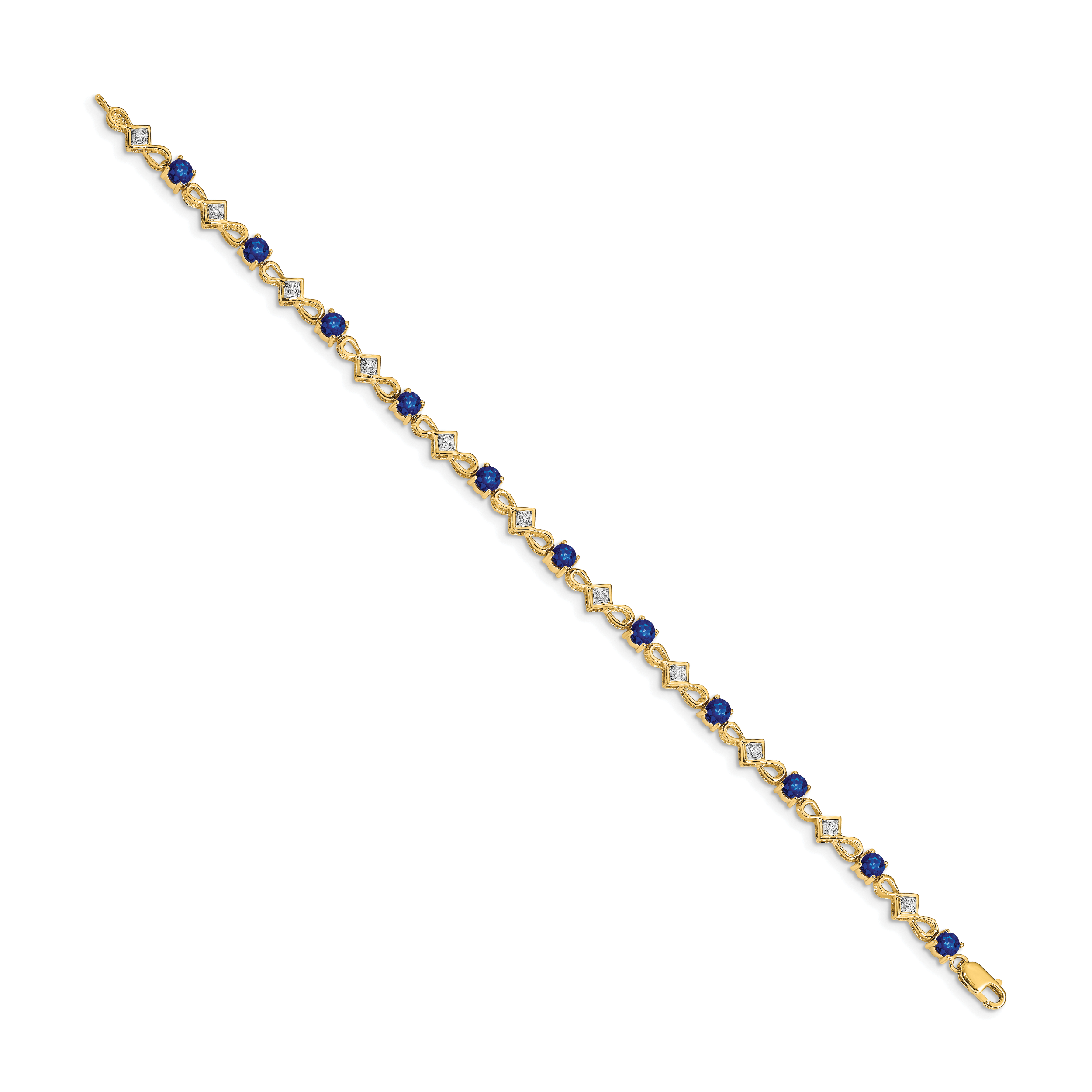 14k Diamond and Sapphire Bracelet Secondary image
