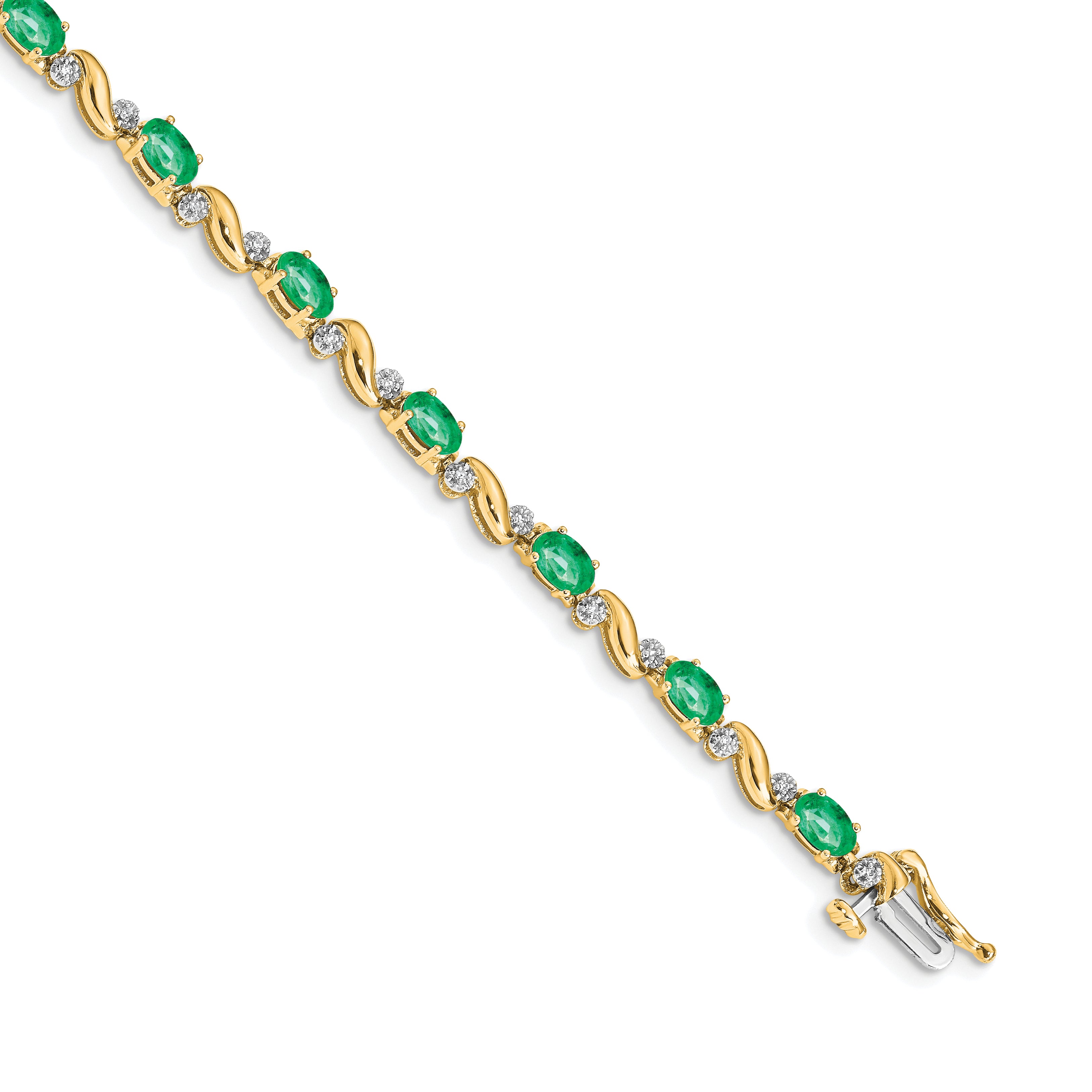 14k Diamond and Emerald Bracelet Main image