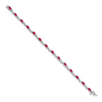 14k White Gold Diamond and Ruby Bracelet