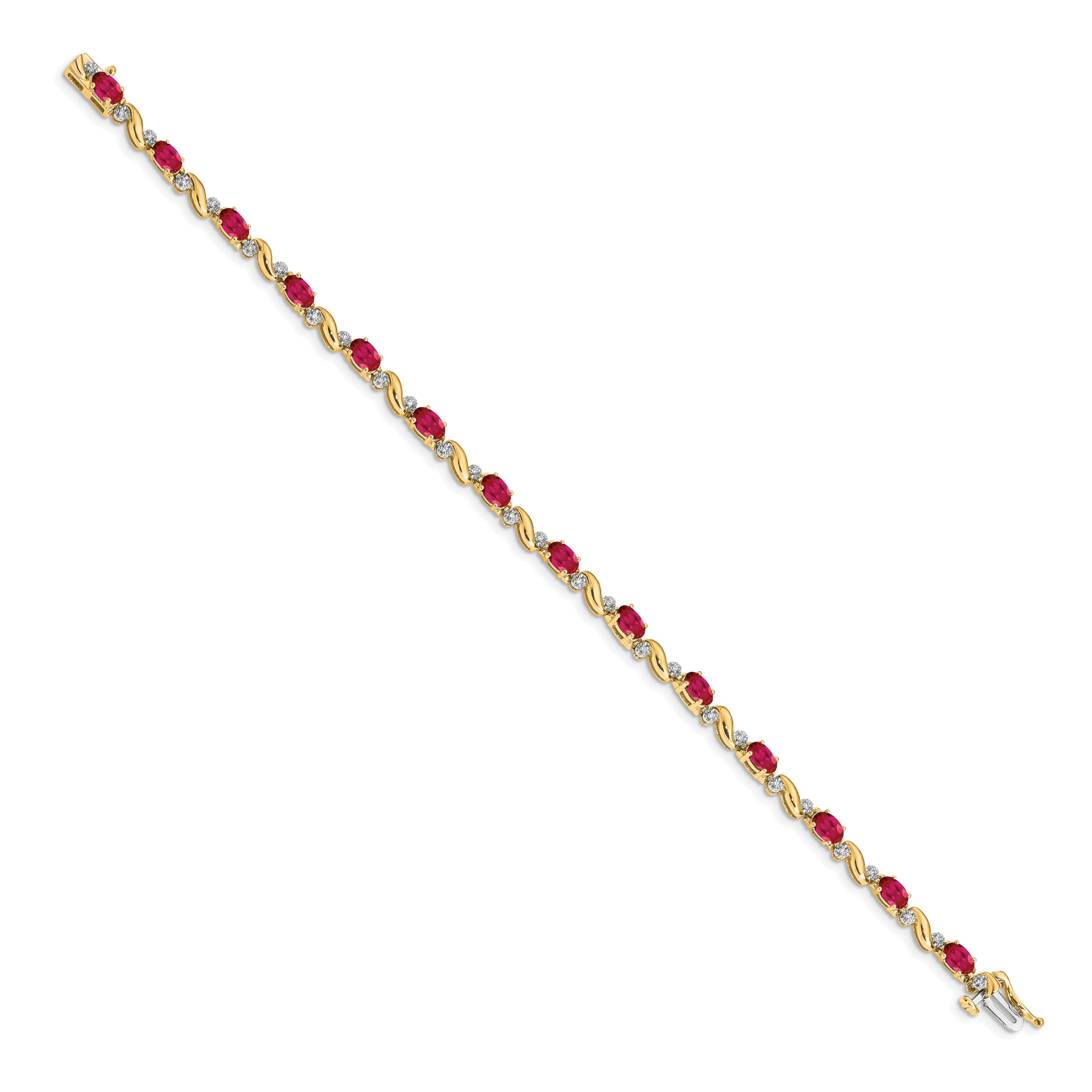 14k Diamond and Ruby Bracelet