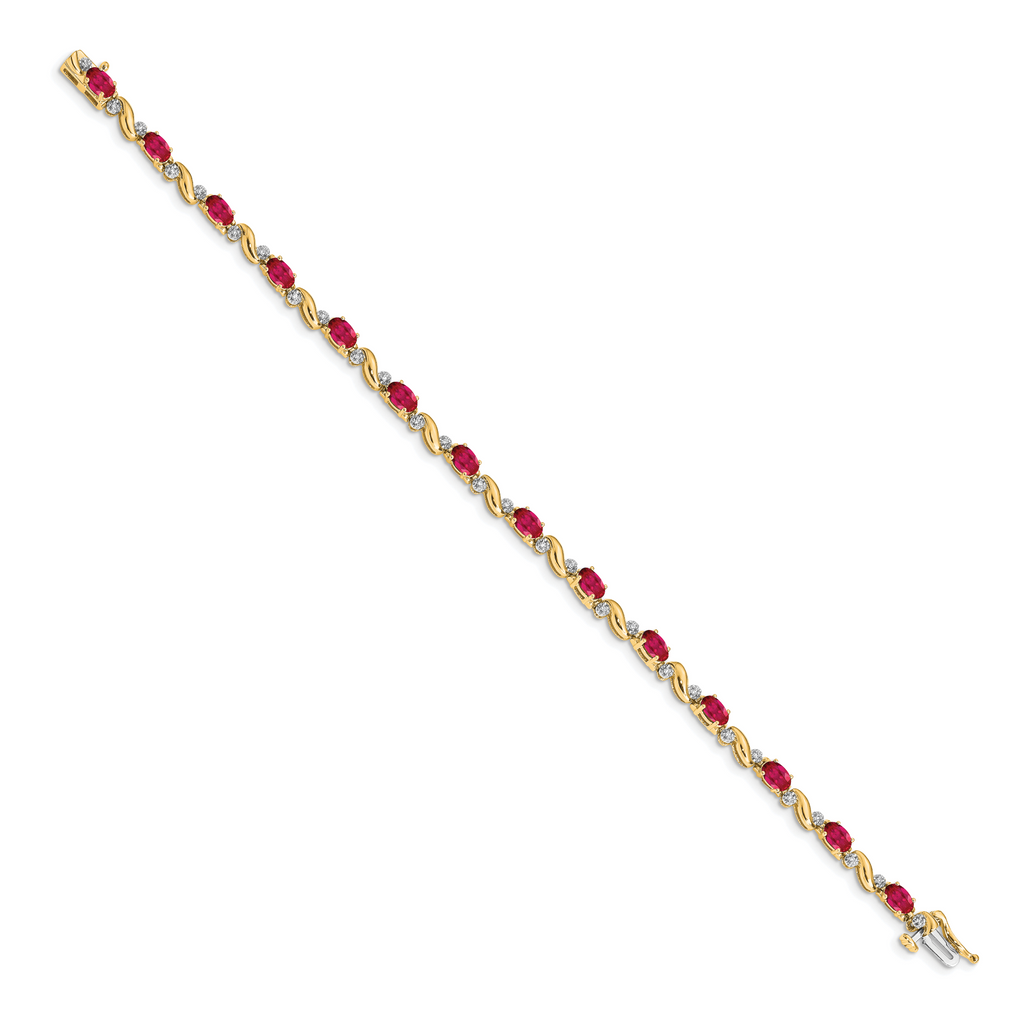 14k Diamond and Ruby Bracelet