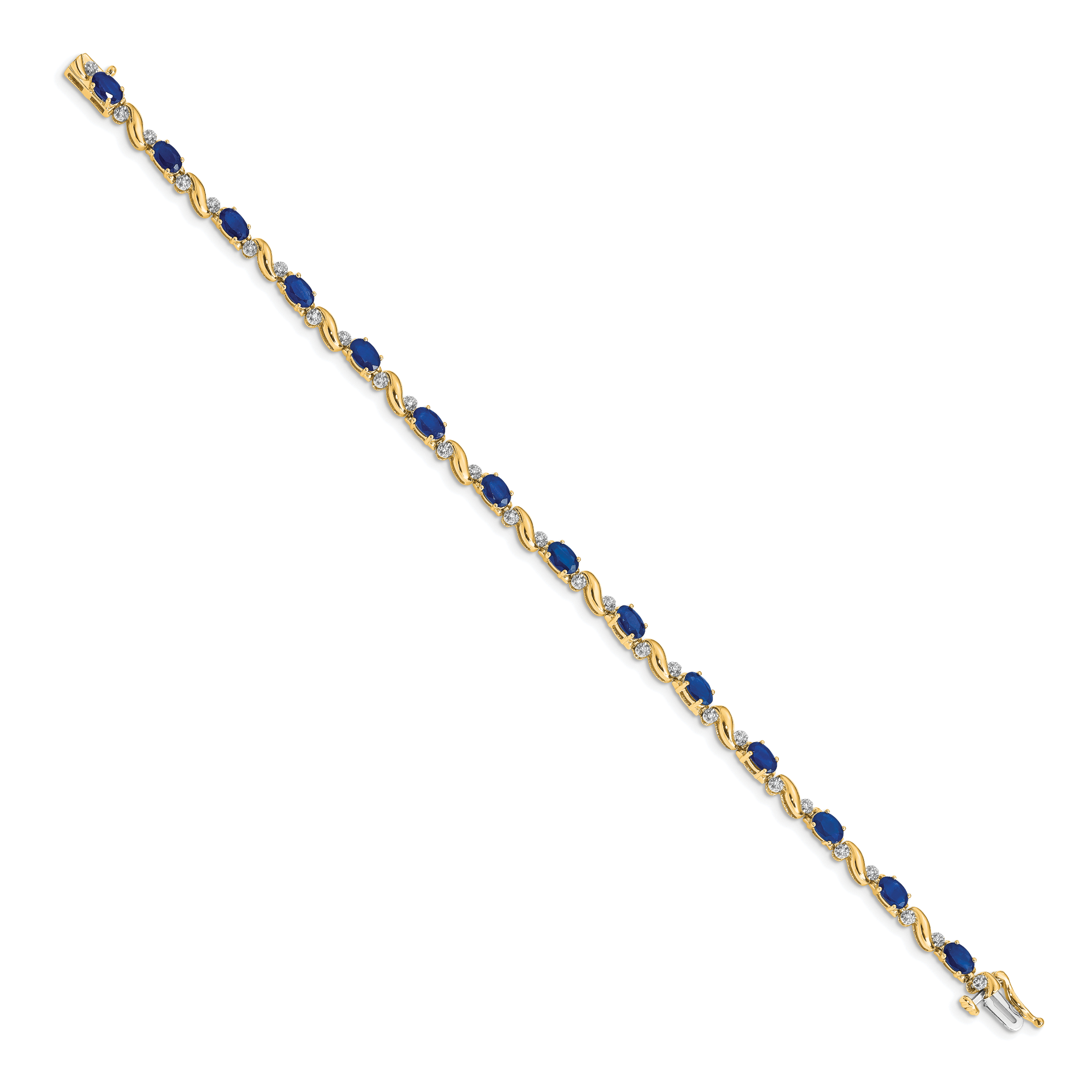 14k Diamond and Sapphire Bracelet Secondary image